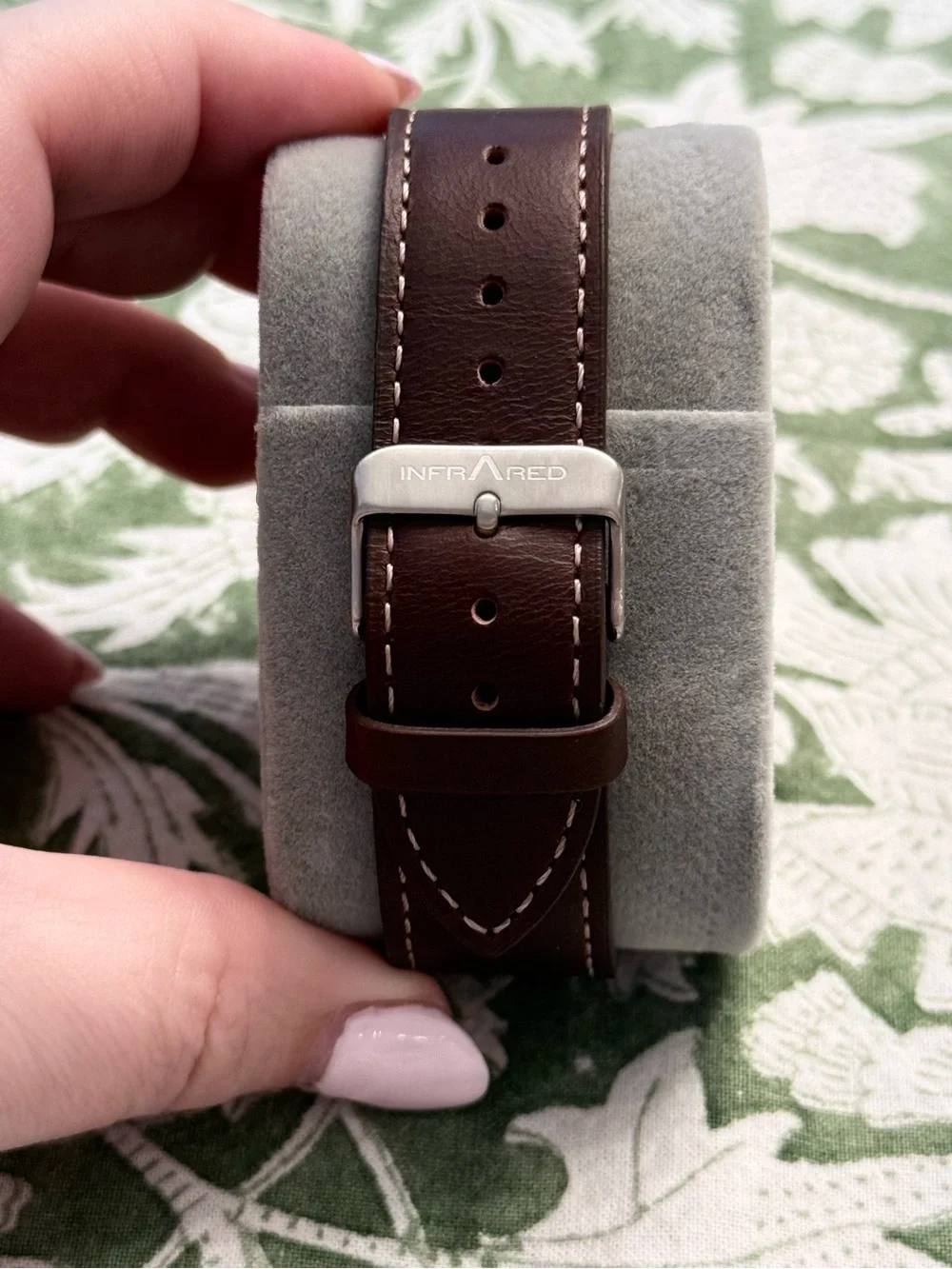 INFANTRY Green Dial Field Watch with Brown Leather Rally Strap